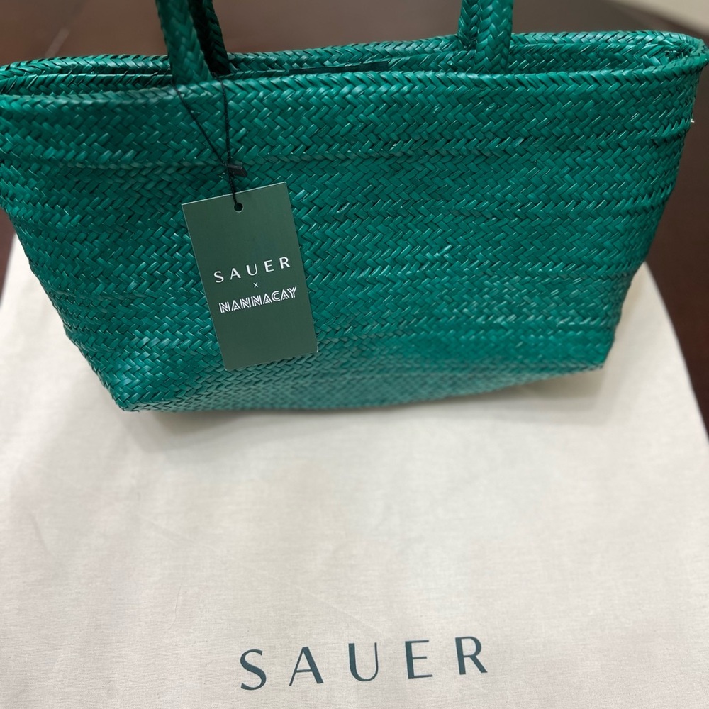 Sauer x Nannacay Green Woven Bag NWT